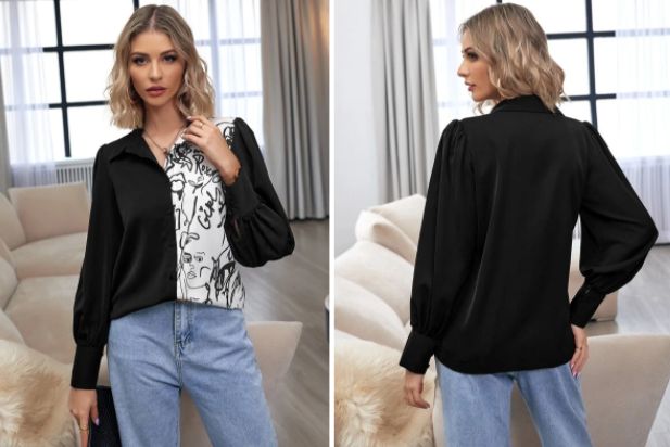 Shein tiene la camisa de dos tonos más elegante para ir a trabajar