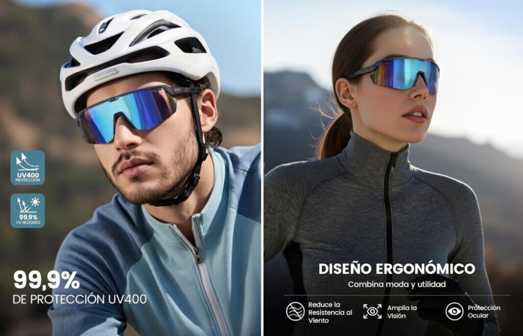 Disfruta del deporte este verano con estos esenciales de Amazon: bicicleta, pádel surf, buceo y snorkel 15 Vida.es Gafas de Sol Polarizadas para Ciclismo