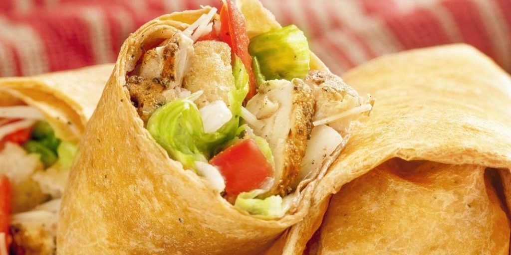 Wraps de pollo con vegetales