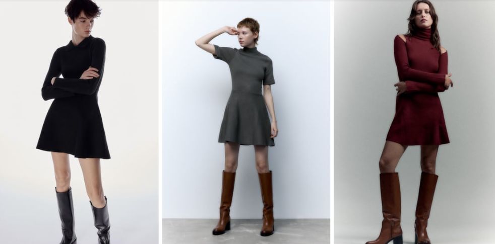 El vestido skater de punto de Zara que le dará protagonismo a tus hombros 1 Vida.es El vestido skater de punto de Zara que le dará protagonismo a tus hombros
